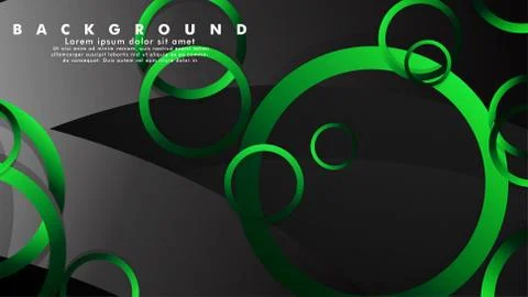 Abstract metal vector background with shiny fancy green black circles Ilustración de archivo