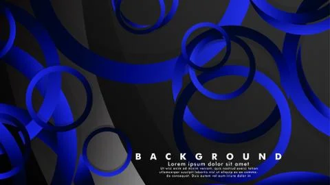 Abstract metal vector background with shiny fancy blue black circles Ilustración de archivo