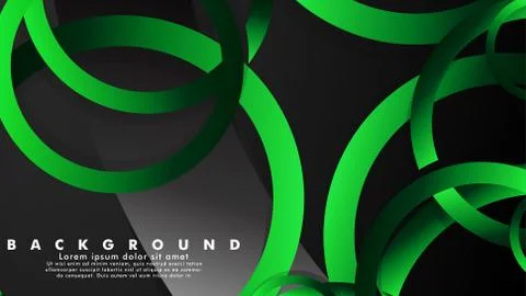 Abstract metal vector background with shiny fancy green black circles Ilustración de archivo