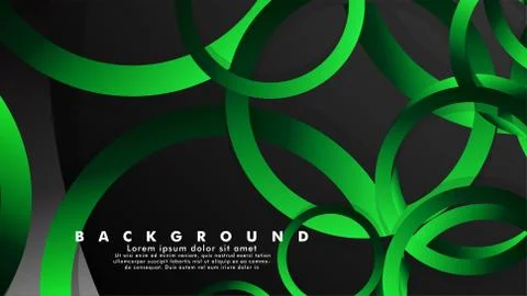 Abstract metal vector background with shiny fancy green black circles Ilustración de archivo