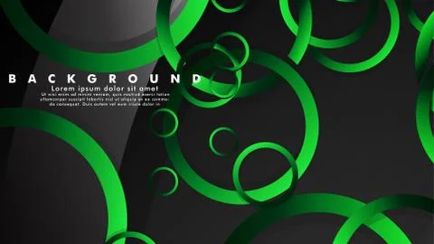 Abstract metal vector background with shiny fancy green black circles Ilustración de archivo