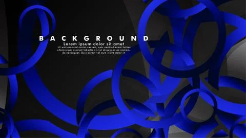 Abstract metal vector background with shiny fancy blue black circles Stock Illustration