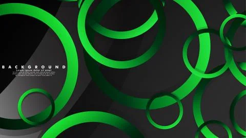 Abstract metal vector background with shiny fancy green black circles Ilustración de archivo