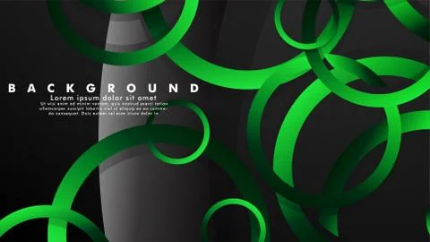 Abstract metal vector background with shiny fancy green black circles Stock Illustration