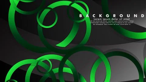 Abstract metal vector background with shiny fancy green black circles Ilustración de archivo