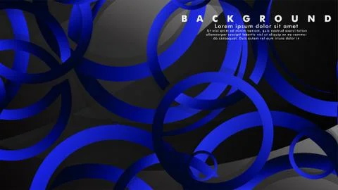 Abstract metal vector background with shiny fancy blue black circles Ilustración de archivo