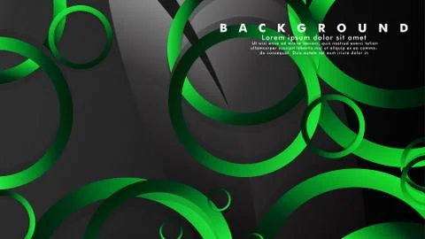 Abstract metal vector background with shiny fancy green black circles Ilustración de archivo