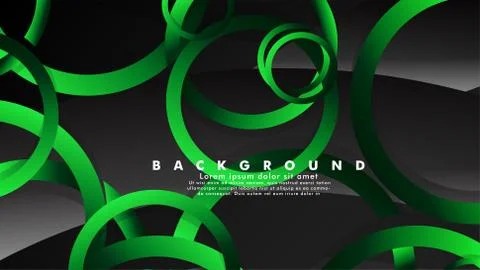 Abstract metal vector background with shiny fancy green black circles Stock Illustration