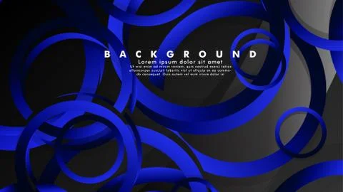 Abstract metal vector background with shiny fancy blue black circles Ilustración de archivo
