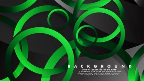 Abstract metal vector background with shiny fancy green black circles Ilustración de archivo