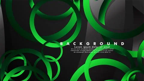 Abstract metal vector background with shiny fancy green black circles Ilustración de archivo