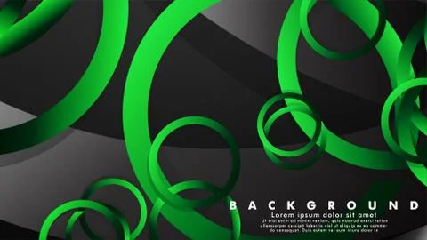 Abstract metal vector background with shiny fancy green black circles Ilustración de archivo