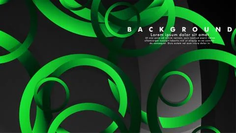 Abstract metal vector background with shiny fancy green black circles Ilustración de archivo