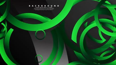 Abstract metal vector background with shiny fancy green black circles Ilustración de archivo