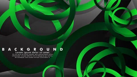 Abstract metal vector background with shiny fancy green black circles Illustrazione stock