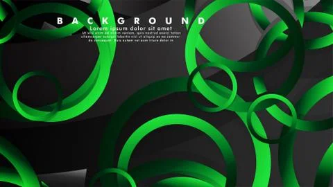 Abstract metal vector background with shiny fancy green black circles Ilustración de archivo