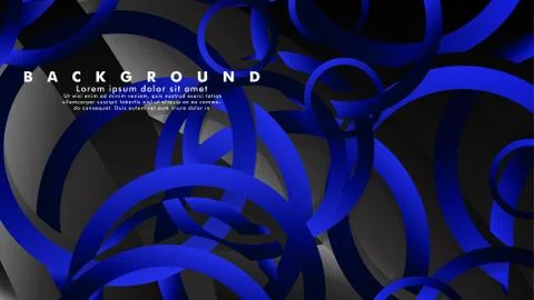 Abstract metal vector background with shiny fancy blue black circles Ilustración de archivo