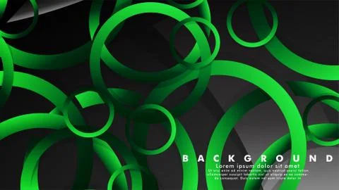 Abstract metal vector background with shiny fancy green black circles Ilustración de archivo