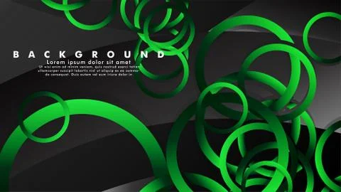 Abstract metal vector background with shiny fancy green black circles Ilustración de archivo