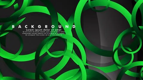 Abstract metal vector background with shiny fancy green black circles Ilustración de archivo