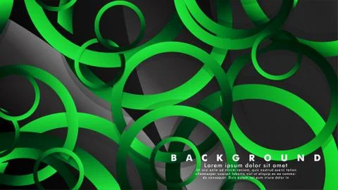 Abstract metal vector background with shiny fancy green black circles Ilustración de archivo