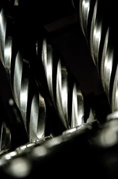 Abstract Metal working tools Drill Bits background Stock Photos