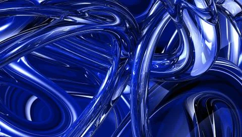 Abstract metalic chrome background - 3d illustration Stock Illustration
