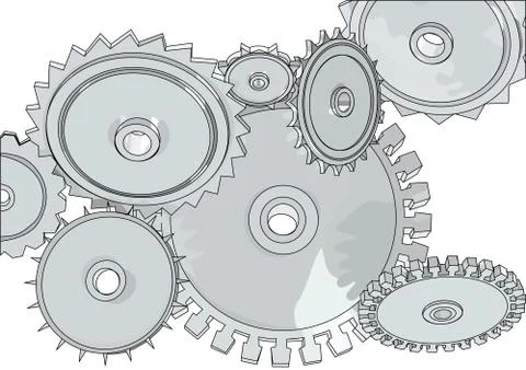 Abstract metall gears Stock Illustration