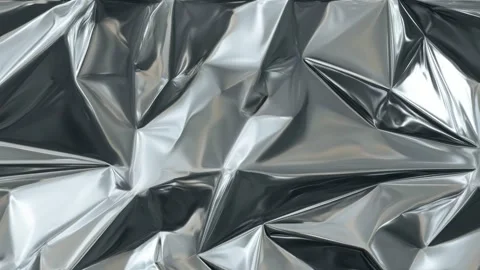 Abstract metallic background with crumpled reflective folds, digital animat.. Stock Footage 342041088