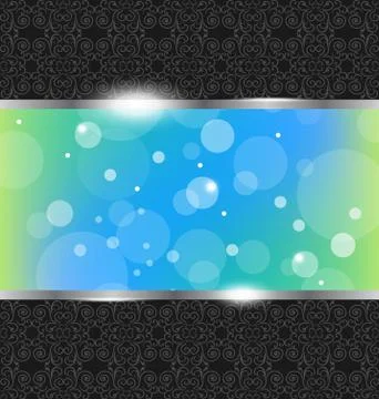 Abstract metallic background with floral texture Stock Illustration