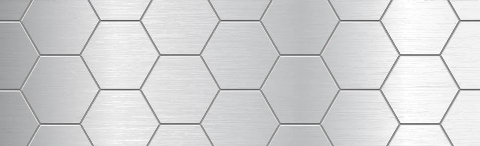 Abstract metallic background pattern with hexagons texture - Vector Stock Illustration