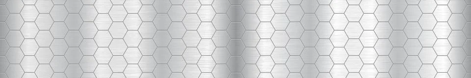 Abstract metallic background pattern with hexagons texture - Vector Stock Illustration