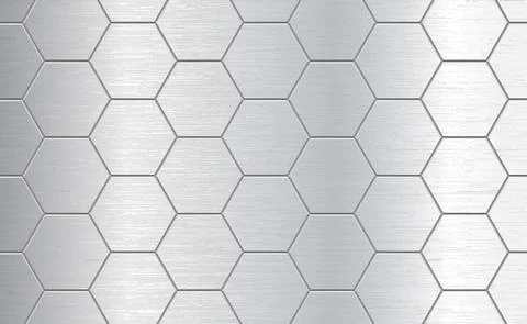 Abstract metallic background pattern with hexagons texture - Vector Stock Illustration