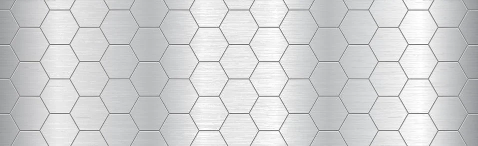 Abstract metallic background pattern with hexagons texture - Vector Stock Illustration