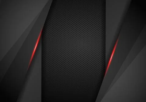 Abstract metallic black Red frame sport design concept innovation background. Stock Illustration
