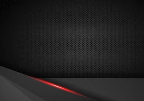 Abstract metallic black Red frame sport design concept innovation background. 库存插图