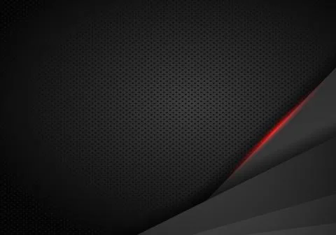 Abstract metallic black Red frame sport design concept innovation background. 库存插图