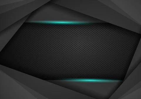 Abstract metallic blue frame layout modern tech design template background. B Stock Illustration