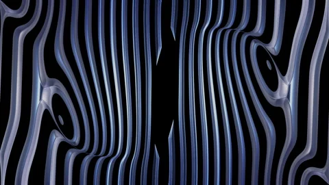 Abstract metallic blue lines flowing animation Stock Footage 340895378
