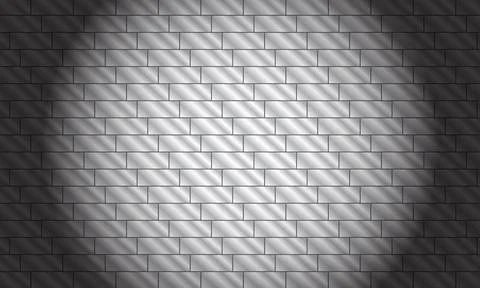 Abstract Metallic Brick Wall Texture with Dark Gradient Lighting Stock Photos