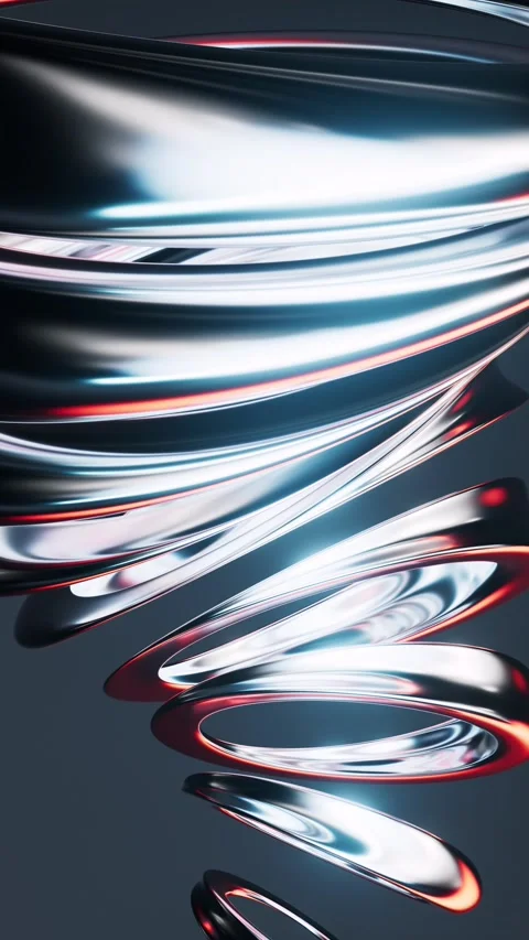Abstract metallic chrome liquid flowing in dynamic spiral motion for cinema.. Stock-Footage 332390674
