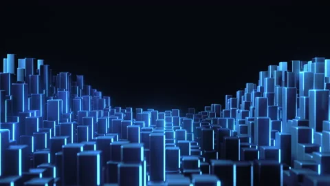 Abstract metallic cubes background pattern wall. 3D Projection Mapping Stock Footage 146310230