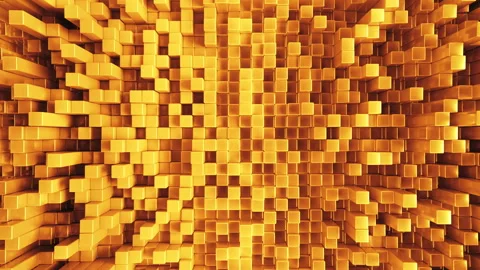 Abstract metallic cubes background pattern wall. 3D Projection Mapping Stock Footage 153385219