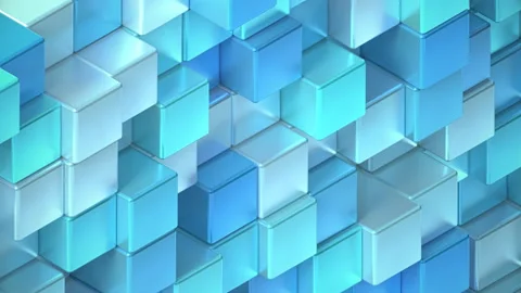 Abstract metallic cubes background pattern wall. 3D Projection Mapping Stock Footage 157237651