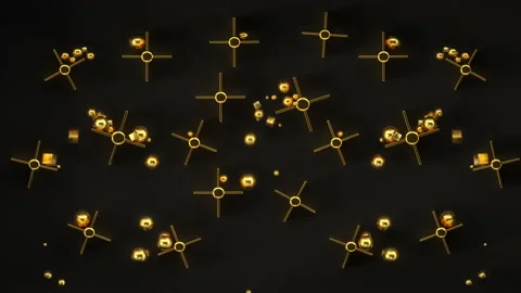 Abstract metallic cubes background pattern wall. 3D Projection Mapping Stock Footage 164872502