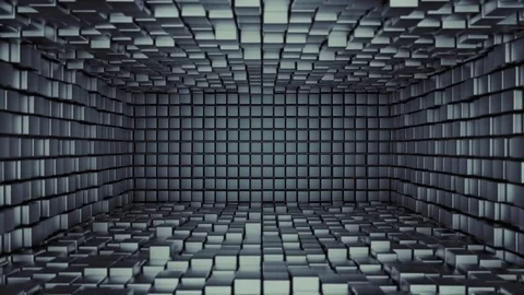 Abstract Metallic Cubes Room, 3d Animation 4k Vidéo 72898922