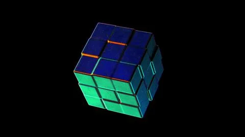 Abstract Metallic Cubic Shape Morphing 3d render Stock Illustration