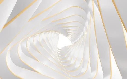 Abstract metallic curve geometry background, 3d rendering. Stock Illustration