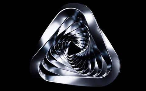 Abstract metallic curve geometry background, 3d rendering. Stock Illustration