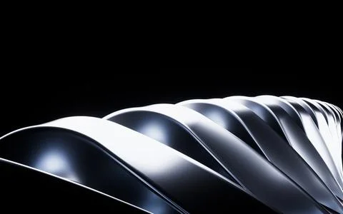 Abstract metallic curve geometry background, 3d rendering. Stock Illustration